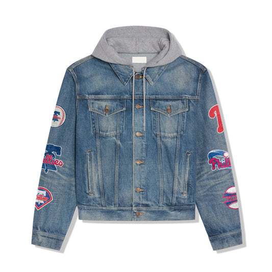 Phidelphia Phillies Premium Hooded Denim Jacket New Collection AZBTHDJ000529