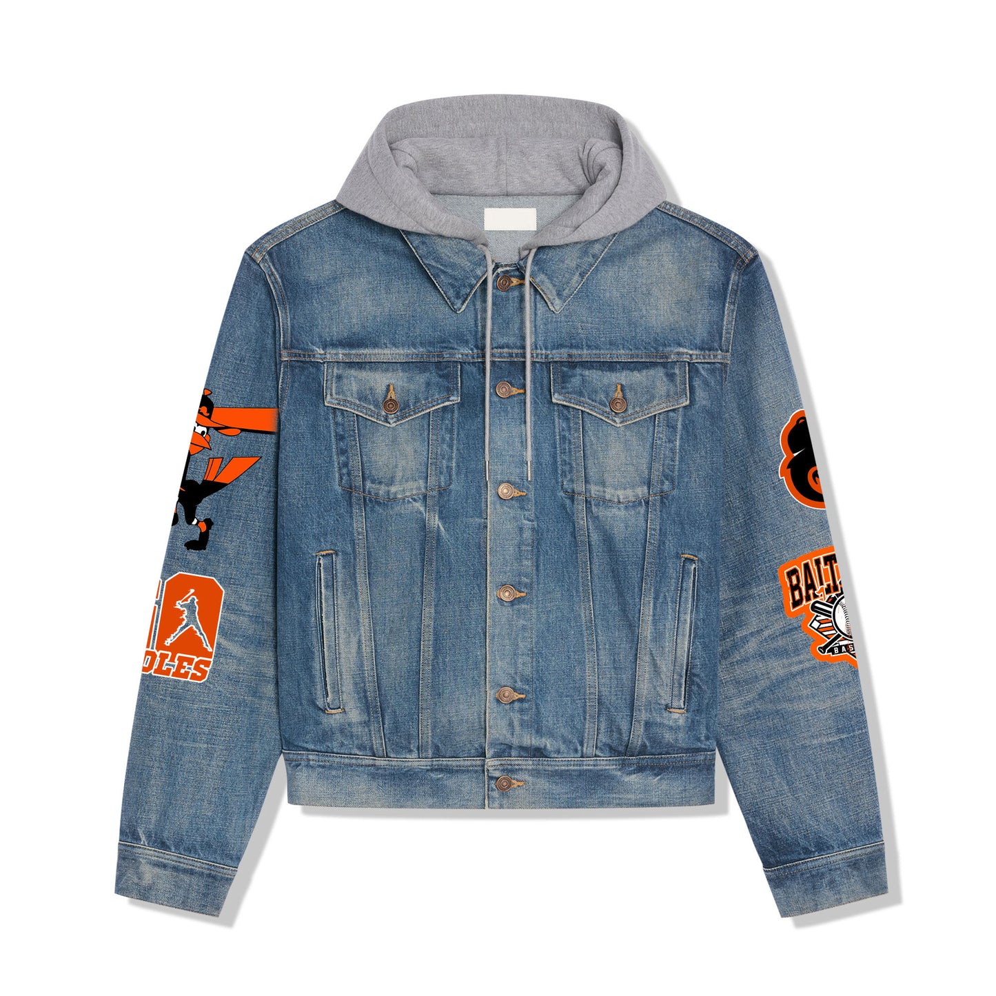 Baltimore Orioles Premium Hooded Denim Jacket New Collection AZBTHDJ000531