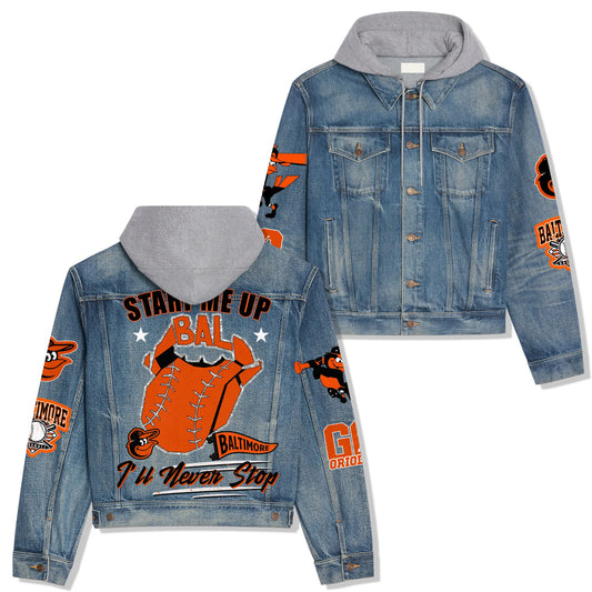 Baltimore Orioles Premium Hooded Denim Jacket New Collection AZBTHDJ000531