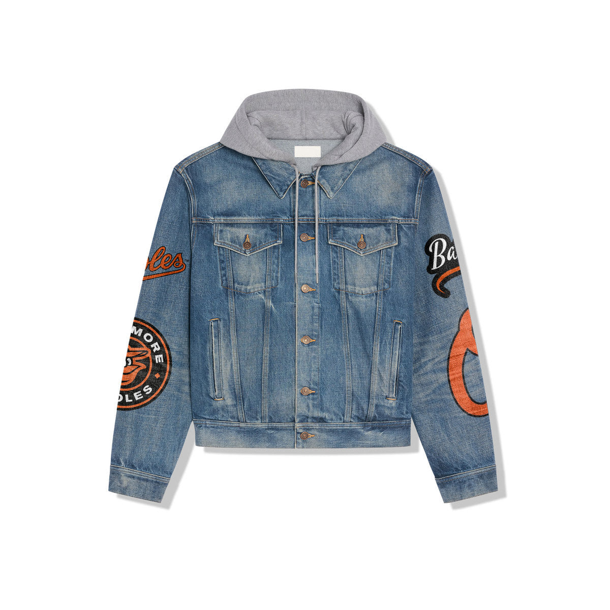 Baltimore Orioles Premium Hooded Denim Jacket New Collection AZBTHDJ000540