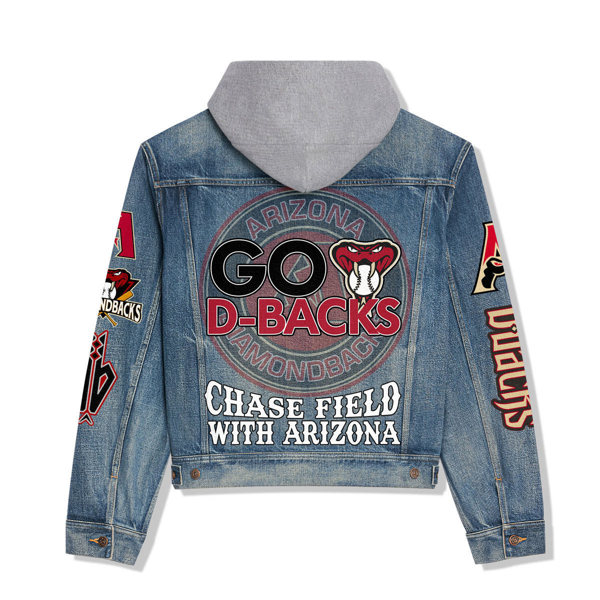 Arizona Diamondbacks Premium Hooded Denim Jacket New Collection AZBTHDJ000532