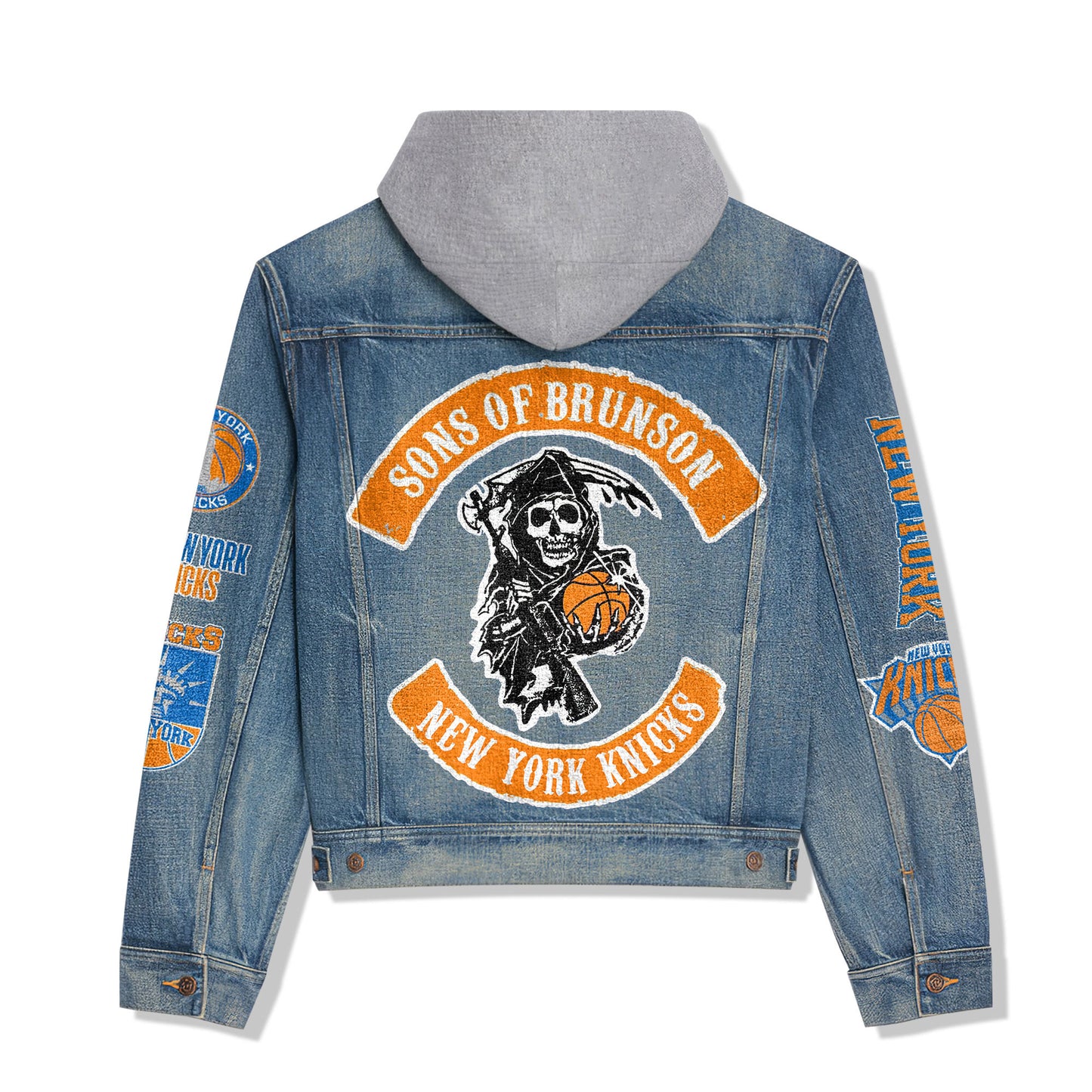 New York Knicks Premium Hooded Denim Jacket New Collection AZBTHDJ000273