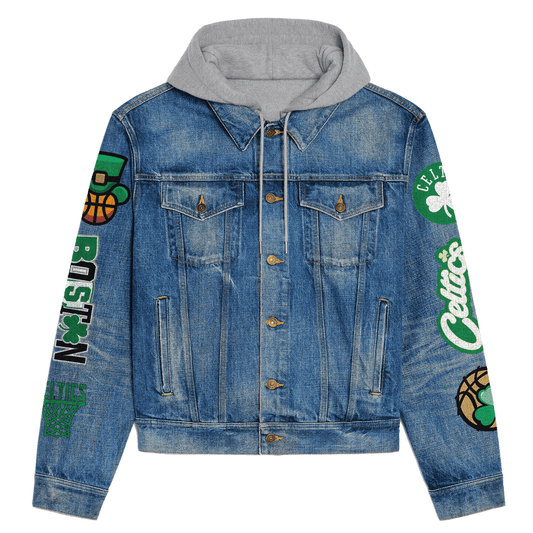 Boston Celtics Premium Hooded Denim Jacket New Collection AZBTHDJ000275