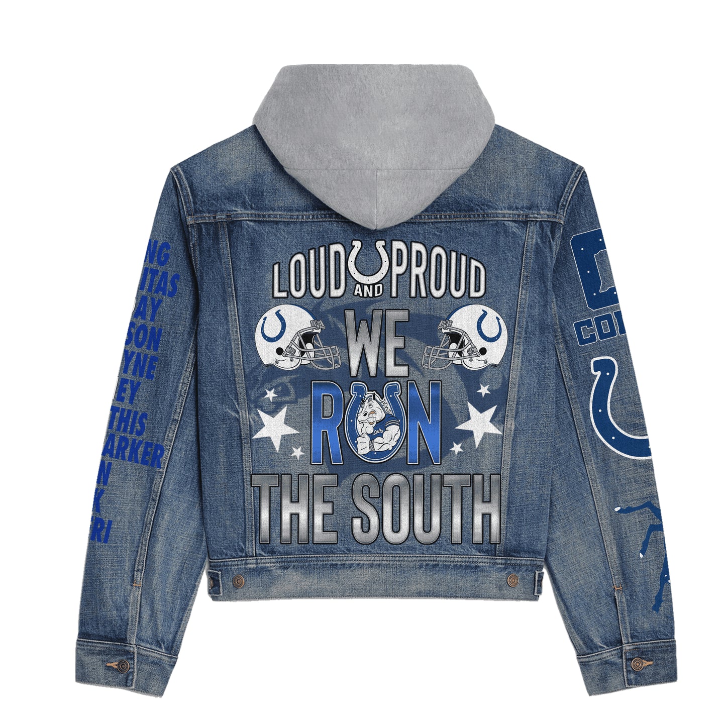 Indianapolis Colts Premium Hooded Denim Jacket New Collection AZBTHDJ000091