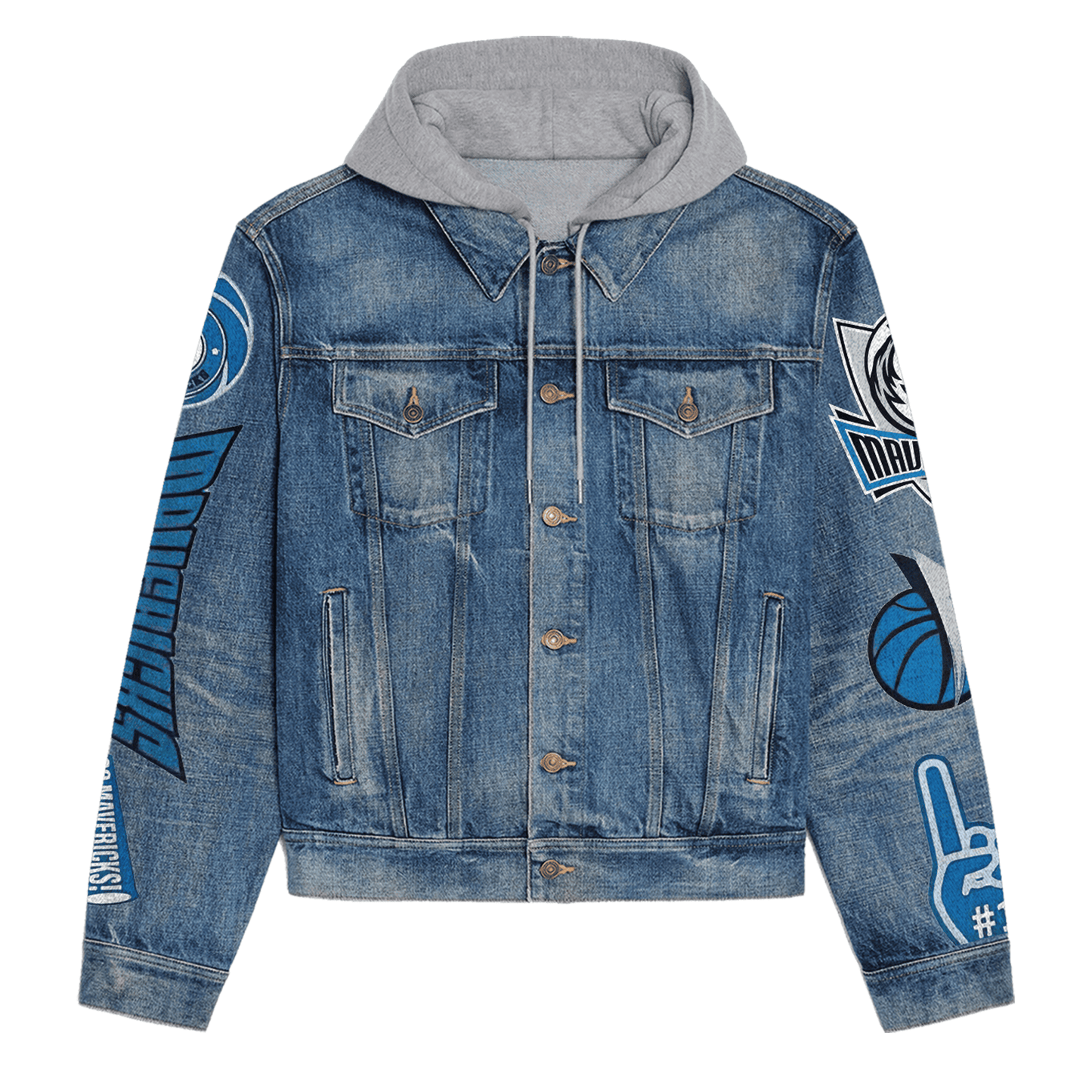 Dallas Mavericks Premium Hooded Denim Jacket New Collection AZBTHDJ000274