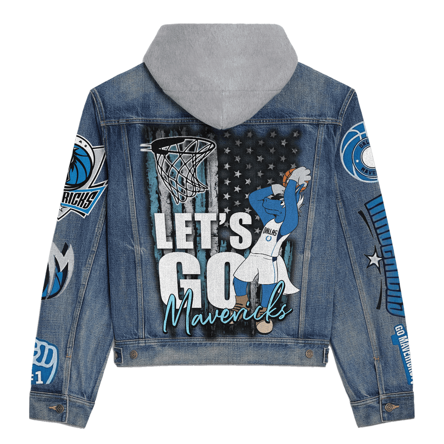 Dallas Mavericks Premium Hooded Denim Jacket New Collection AZBTHDJ000274