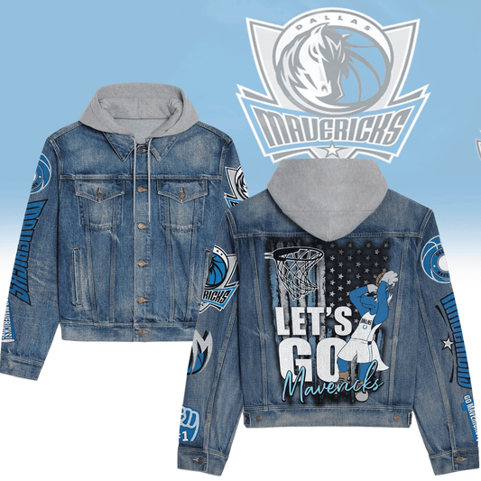 Dallas Mavericks Premium Hooded Denim Jacket New Collection AZBTHDJ000274