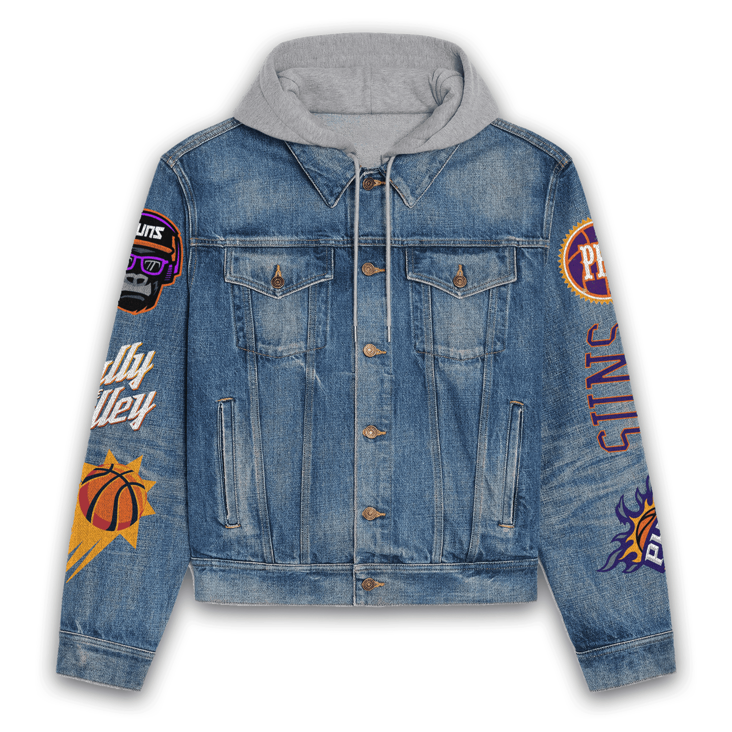 Phoenix Suns Premium Hooded Denim Jacket New Collection  AZBTHDJ000292