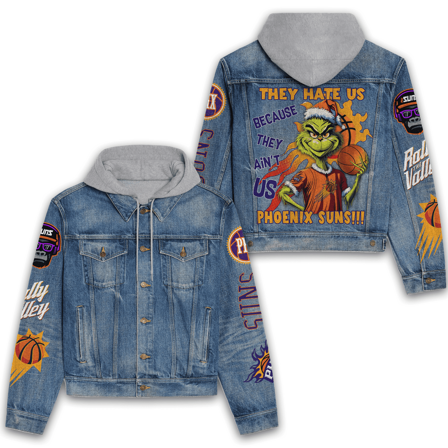Phoenix Suns Premium Hooded Denim Jacket New Collection  AZBTHDJ000292