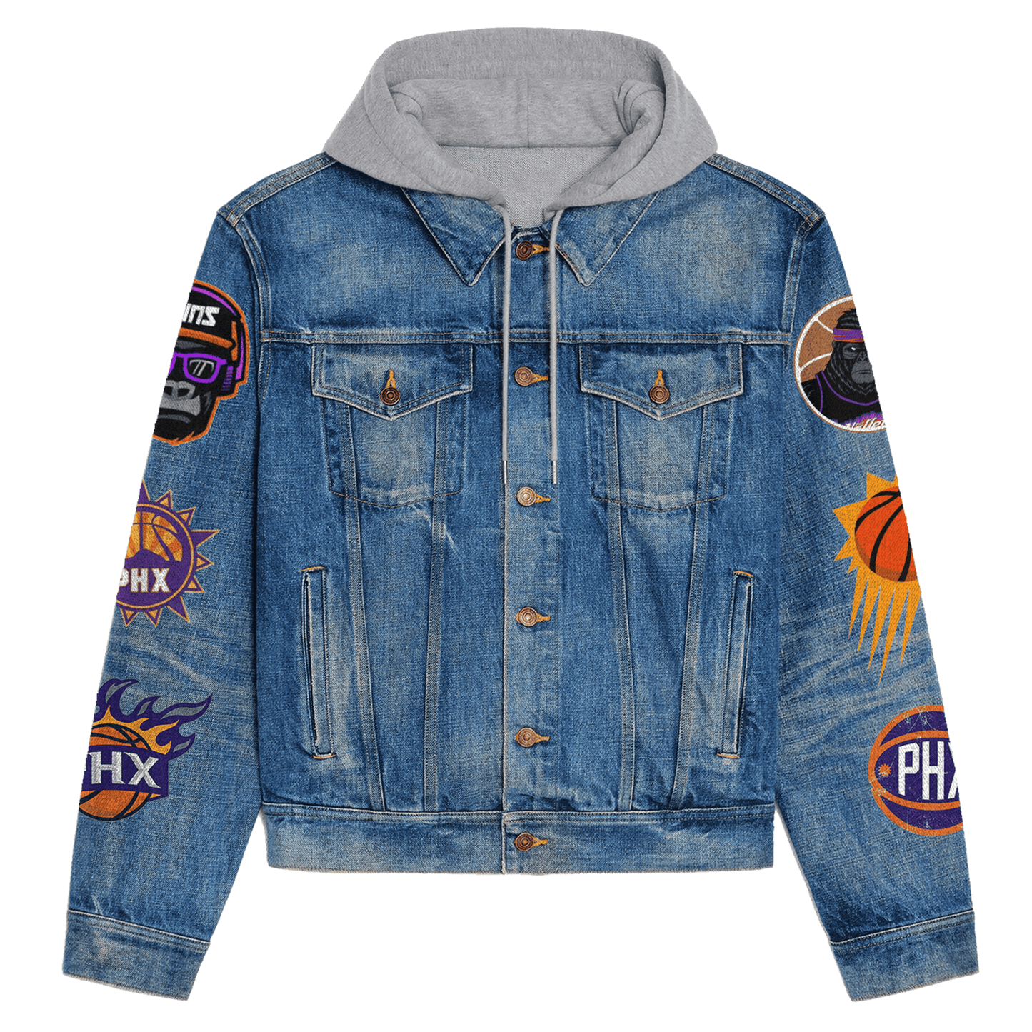 Phoenix Suns Premium Hooded Denim Jacket New Collection  AZBTHDJ000295