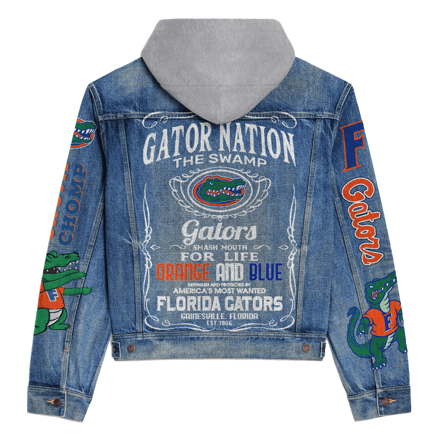 Florida Gators Premium Hooded Denim Jacket New Collection AZBTHDJ000470