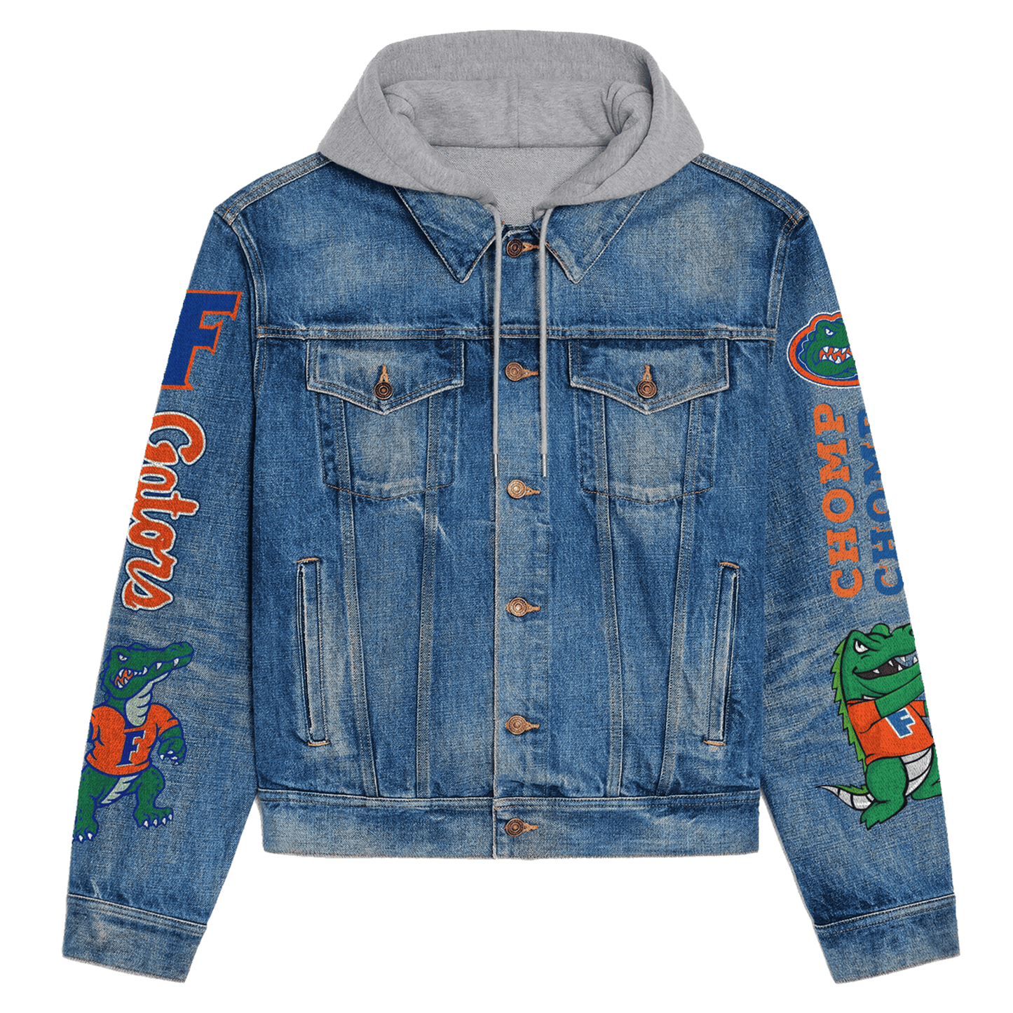 Florida Gators Premium Hooded Denim Jacket New Collection AZBTHDJ000470