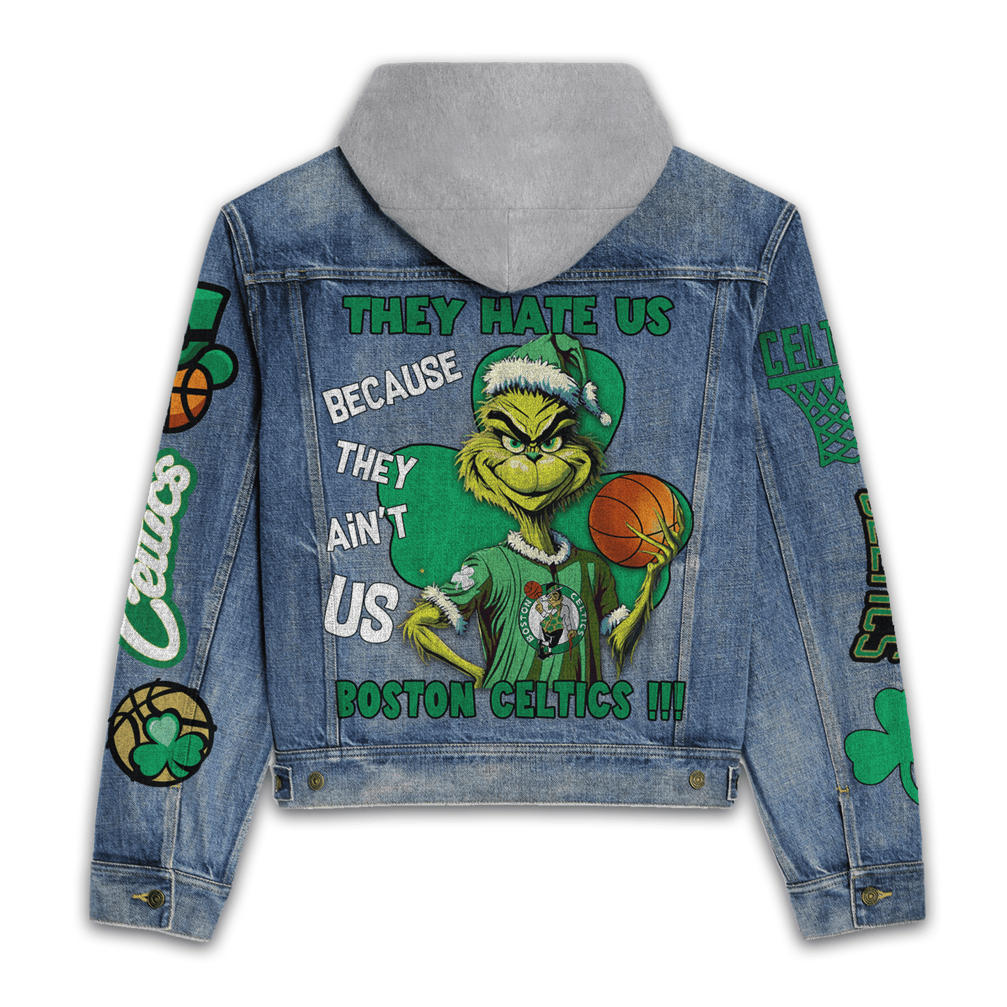 Boston Celtics Premium Hooded Denim Jacket New Collection  AZBTHDJ000297