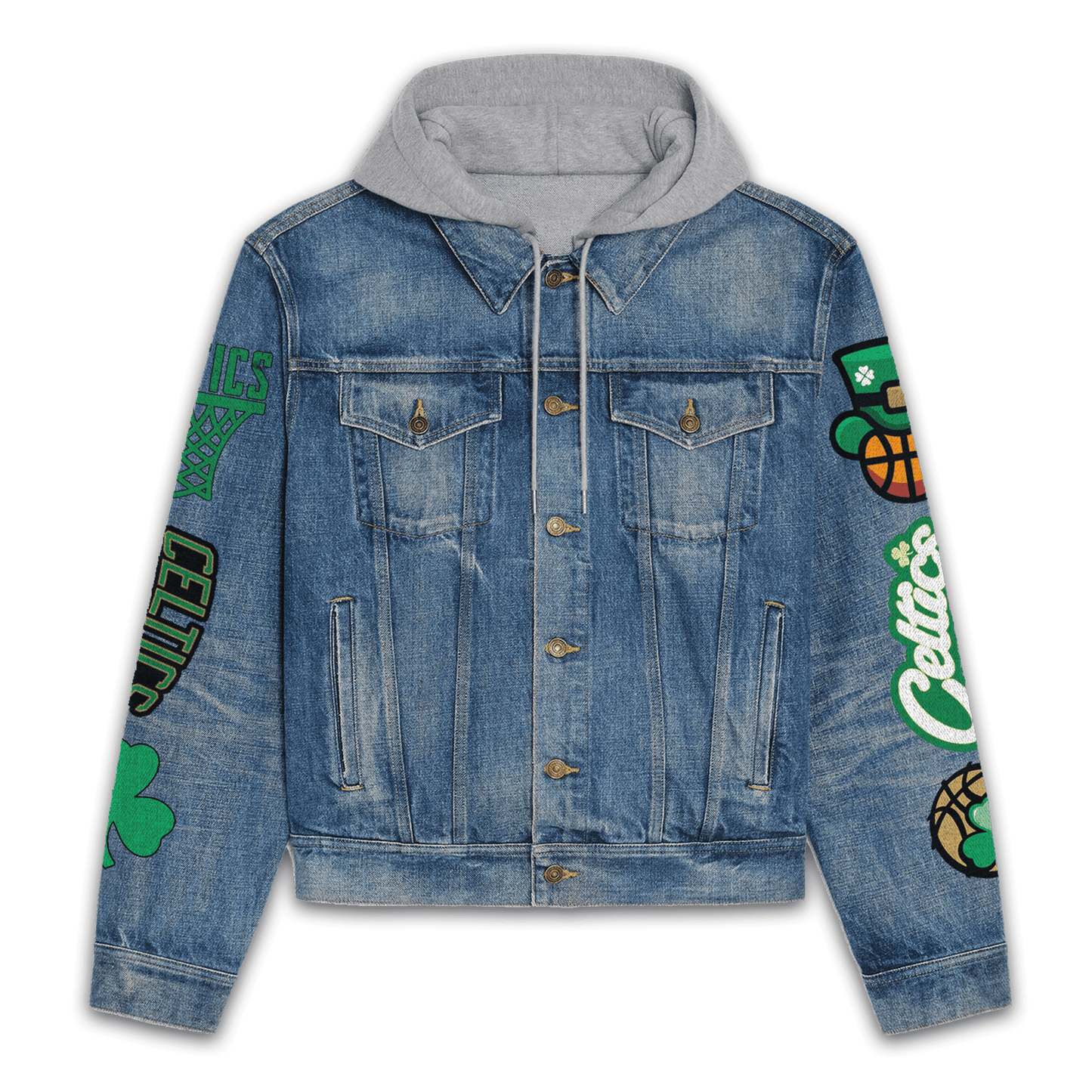Boston Celtics Premium Hooded Denim Jacket New Collection  AZBTHDJ000297