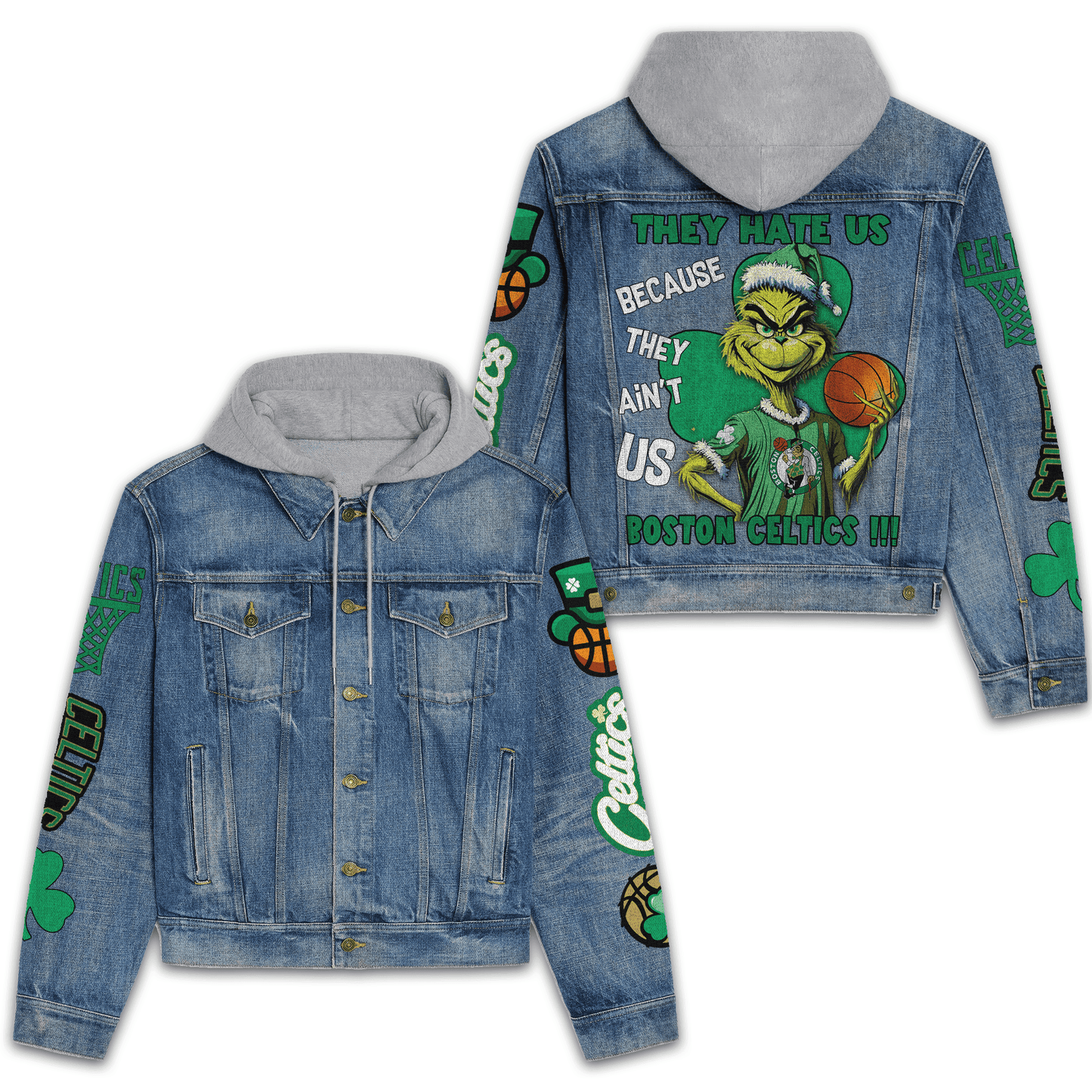 Boston Celtics Premium Hooded Denim Jacket New Collection  AZBTHDJ000297