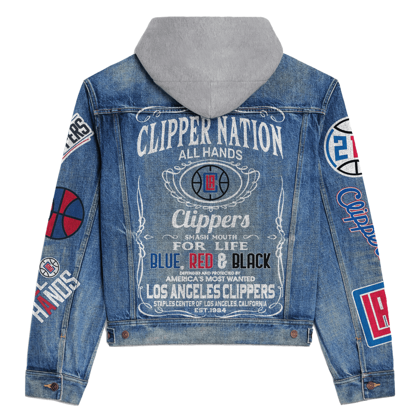 Los Angeles Chargers Premium Hooded Denim Jacket New Collection AZBTHDJ000111