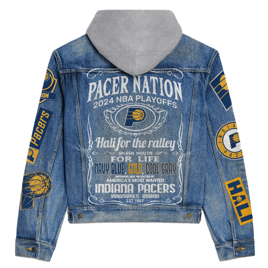 Indianapolis Indians Premium Hooded Denim Jacket New Collection AZBTHDJ000624