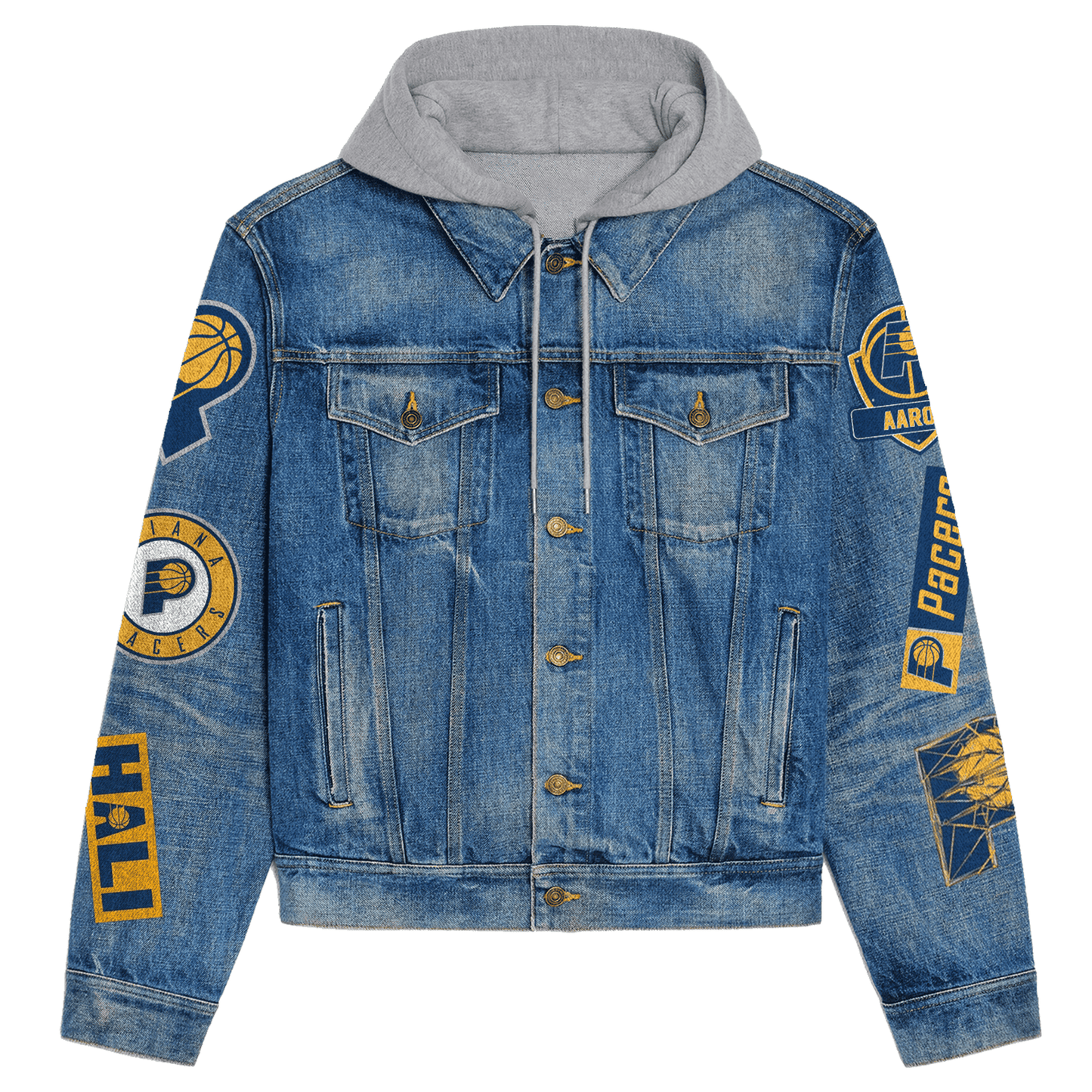 Indianapolis Indians Premium Hooded Denim Jacket New Collection AZBTHDJ000624