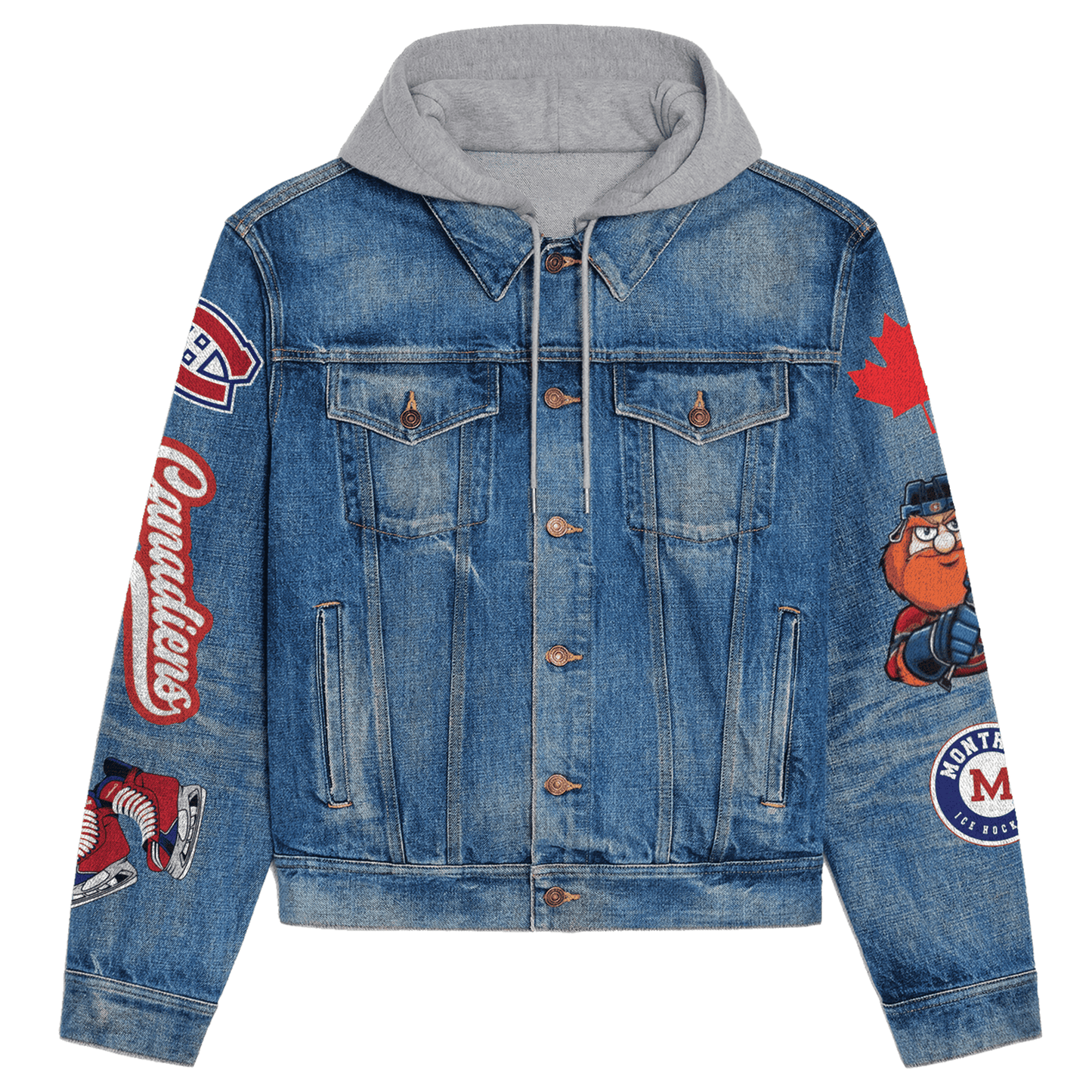 Montreal Canadiens Premium Hooded Denim Jacket New Collection AZBTHDJ000248