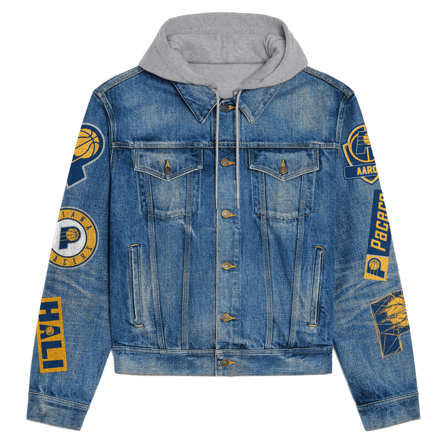 Indianapolis Indians Premium Hooded Denim Jacket New Collection AZBTHDJ000625