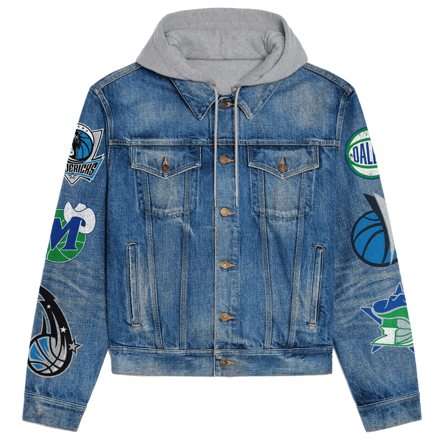 Dallas Mavericks Premium Hooded Denim Jacket New Collection AZBTHDJ000288
