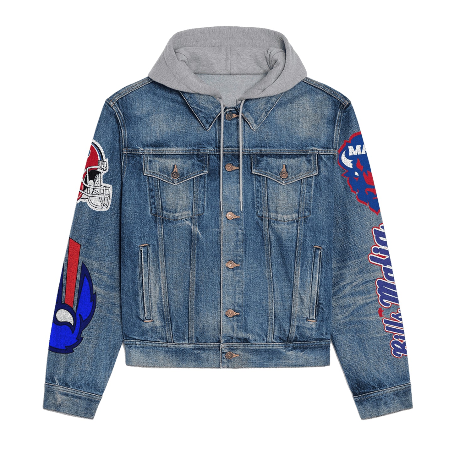 Buffalo Bills Premium Hooded Denim Jacket New Collection AZBTHDJ000239