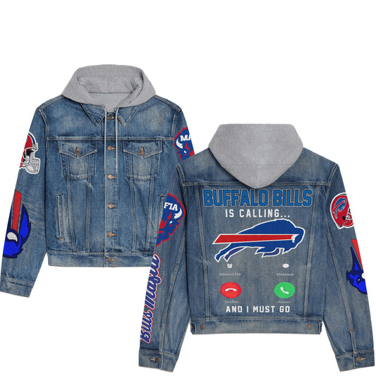 Buffalo Bills Premium Hooded Denim Jacket New Collection AZBTHDJ000239