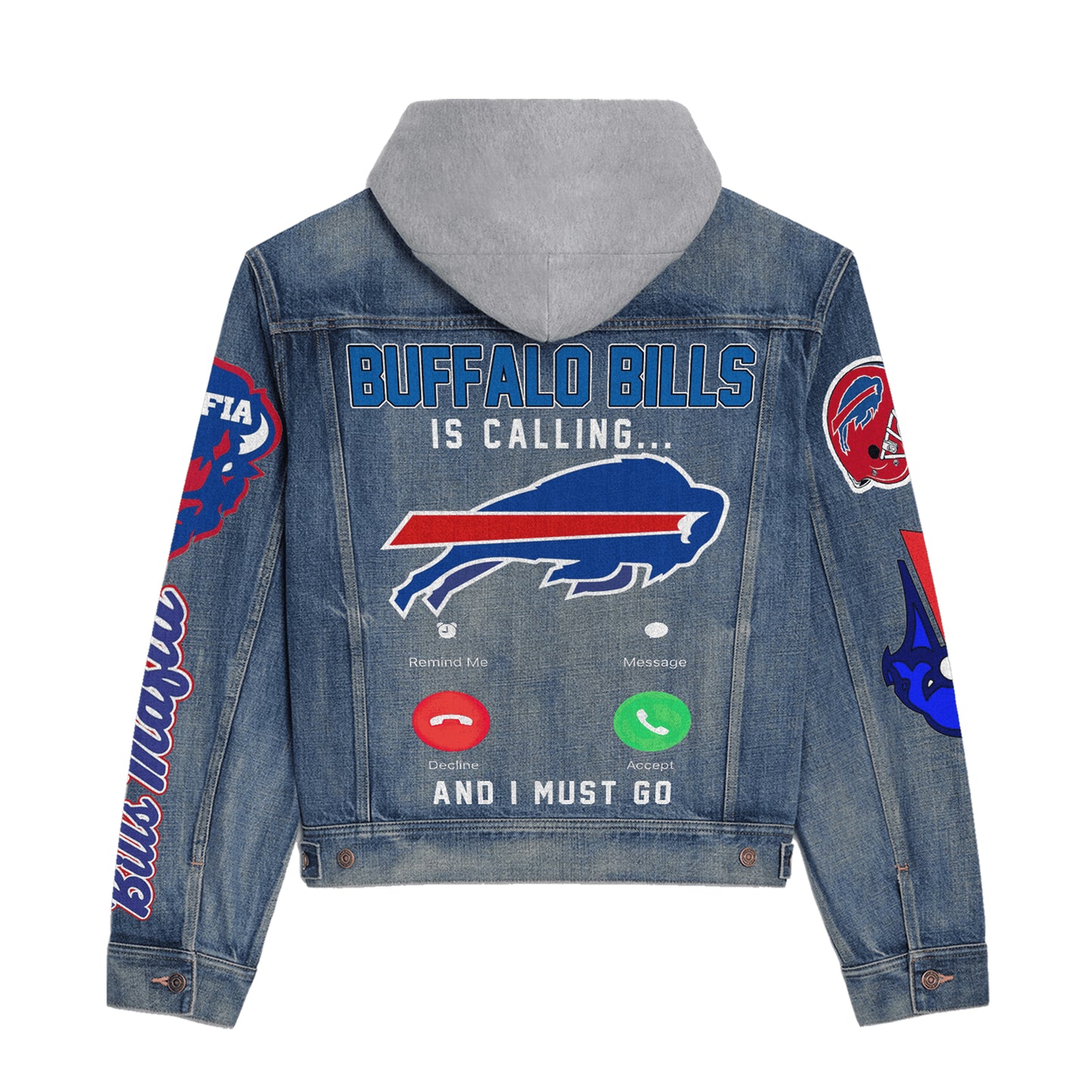 Buffalo Bills Premium Hooded Denim Jacket New Collection AZBTHDJ000239