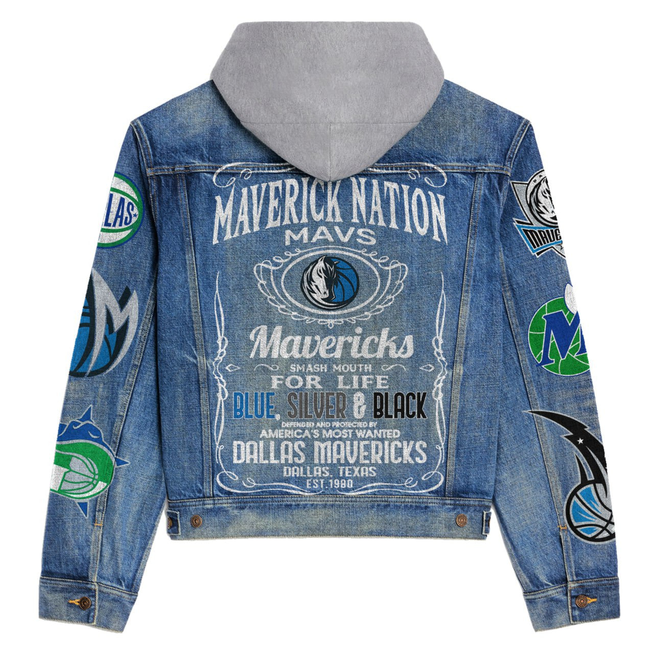 Dallas Mavericks Premium Hooded Denim Jacket New Collection  AZBTHDJ000289