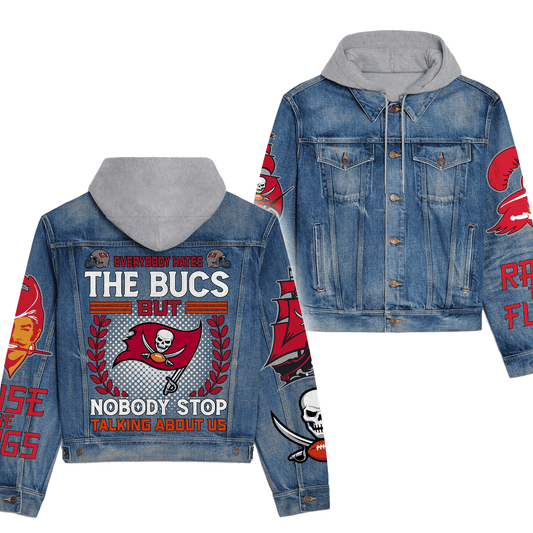 Tampa Bay Buccaneers Premium Hooded Denim Jacket New Collection AZBTHDJ000148