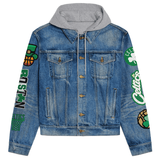 Boston Celtics Premium Hooded Denim Jacket New Collection  AZBTHDJ000290