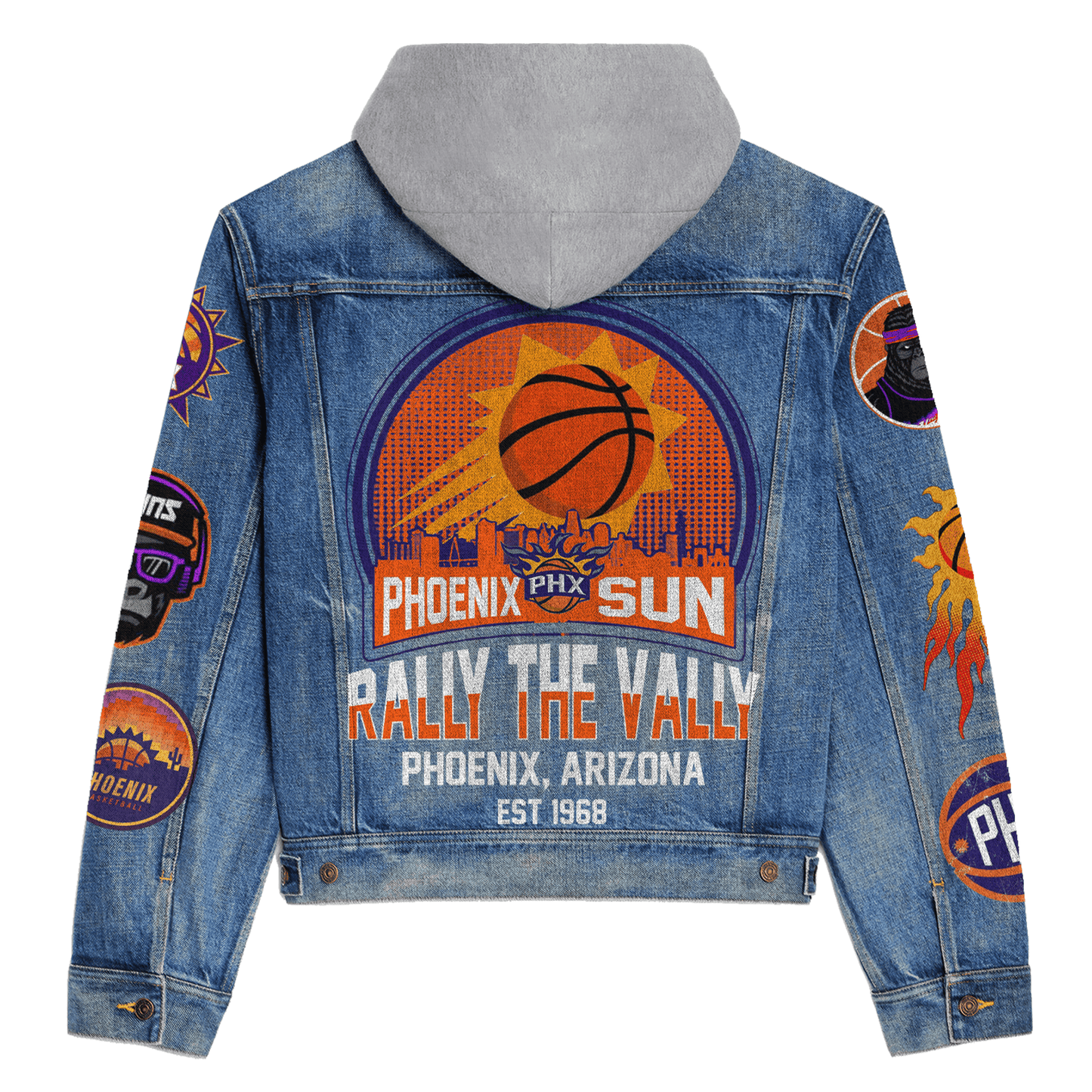 Phoenix Suns Premium Hooded Denim Jacket New Collection  AZBTHDJ000291