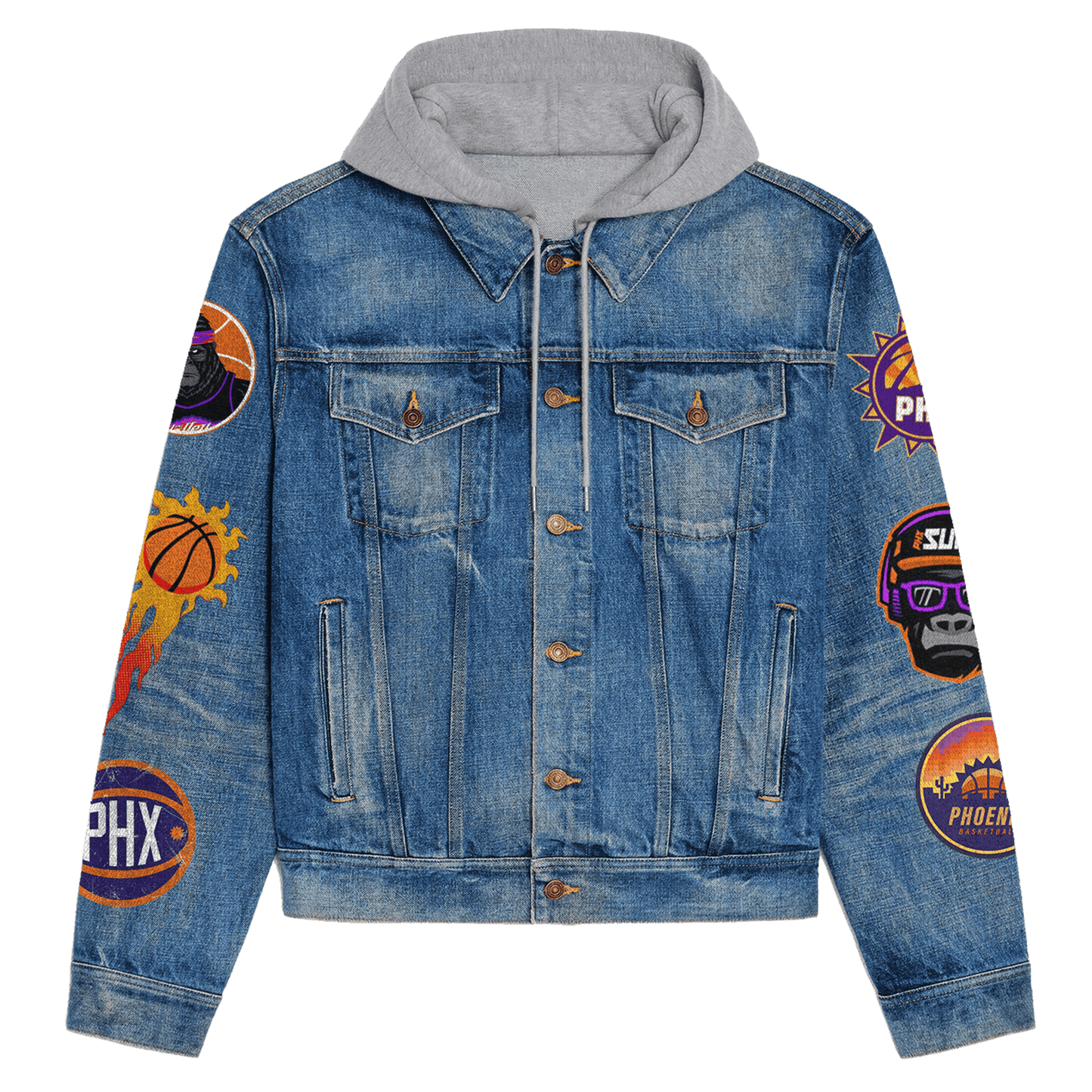 Phoenix Suns Premium Hooded Denim Jacket New Collection  AZBTHDJ000291