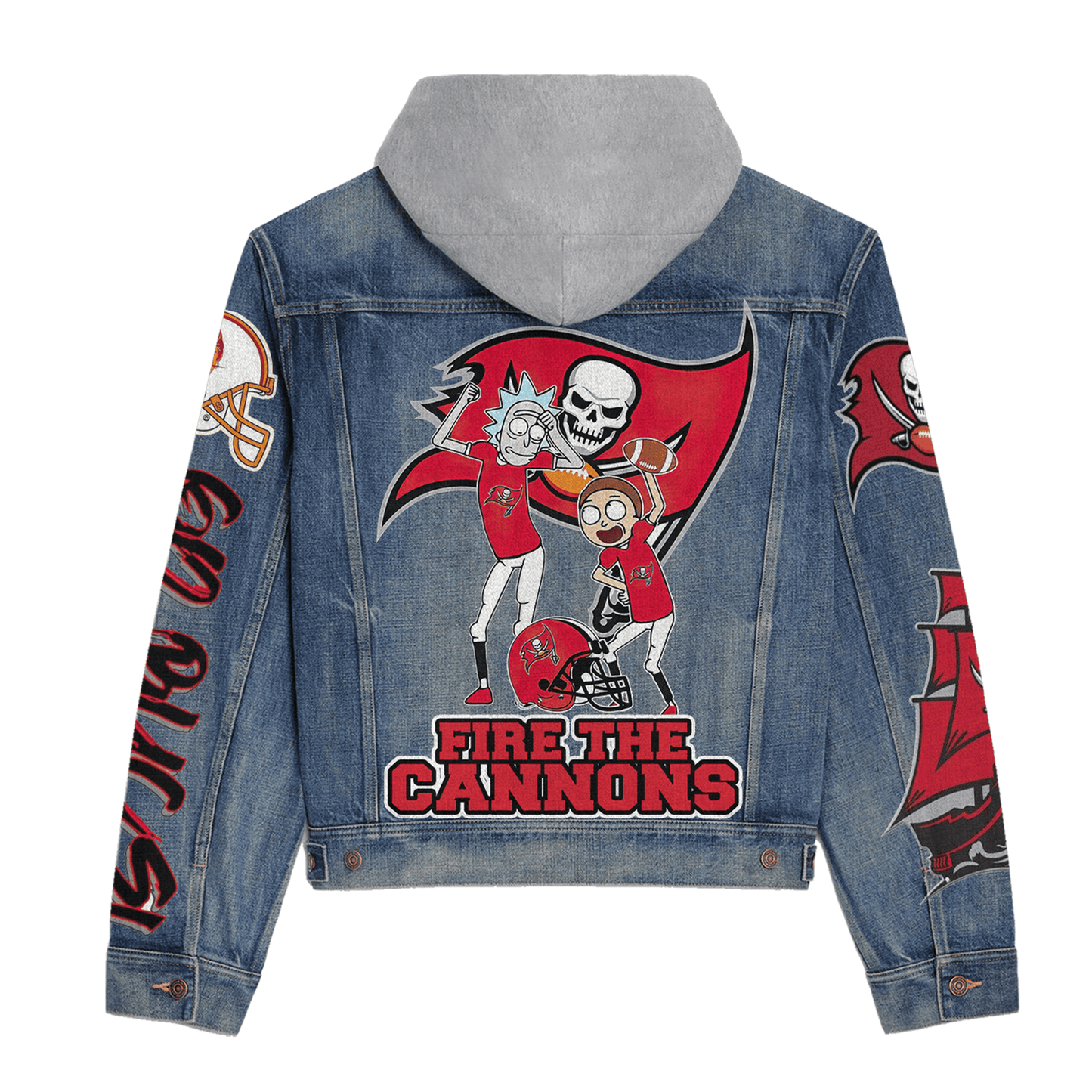 Tampa Bay Buccaneers Premium Hooded Denim Jacket New Collection AZBTHDJ000125