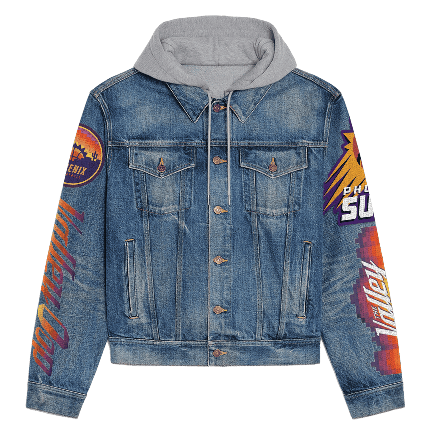 Phoenix Suns Premium Hooded Denim Jacket New Collection AZBTHDJ000278
