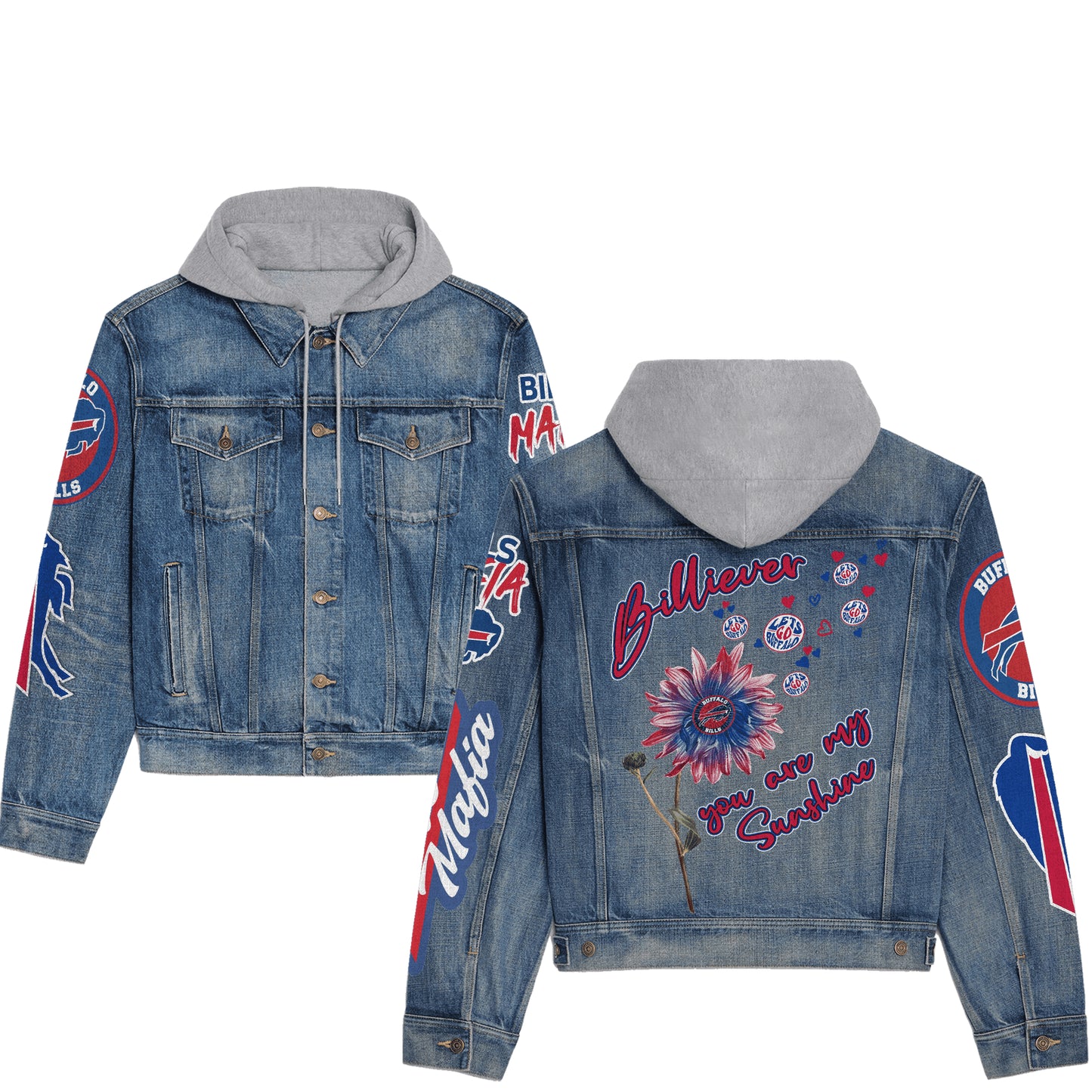 Buffalo Bills Premium Hooded Denim Jacket New Collection AZBTHDJ000236