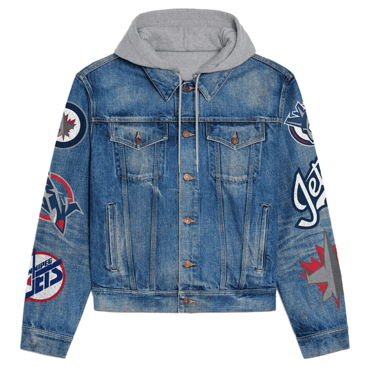 Winnipeg Jets Premium Hooded Denim Jacket New Collection AZBTHDJ000253