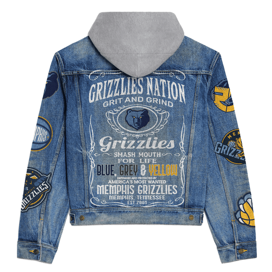 Memphis Grizzlies Premium Hooded Denim Jacket New Collection AZBTHDJ000284