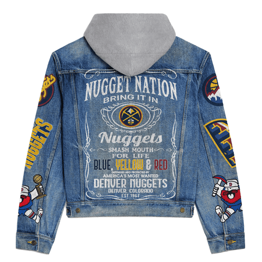 Denver Nuggets Premium Hooded Denim Jacket New Collection AZBTHDJ000285
