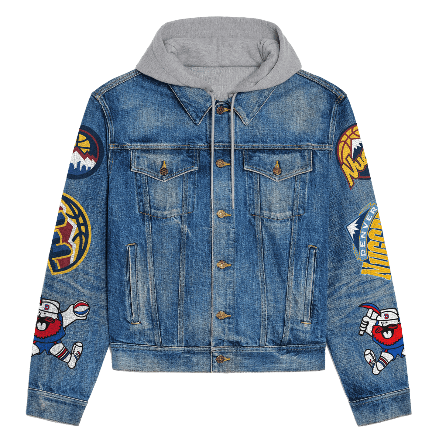 Denver Nuggets Premium Hooded Denim Jacket New Collection AZBTHDJ000285
