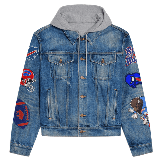 Buffalo Bills Premium Hooded Denim Jacket New Collection AZBTHDJ000137
