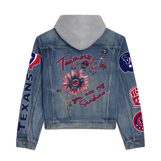 Houston Texans Premium Hooded Denim Jacket New Collection AZBTHDJ000215