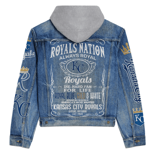 Kansas City Royals Premium Hooded Denim Jacket New Collection AZBTHDJ000590