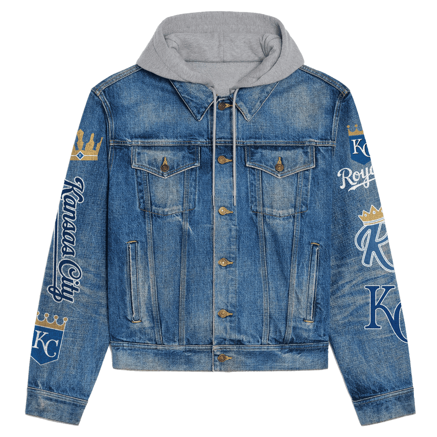 Kansas City Royals Premium Hooded Denim Jacket New Collection AZBTHDJ000590