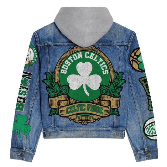 Boston Celtics Premium Hooded Denim Jacket New Collection  AZBTHDJ000301