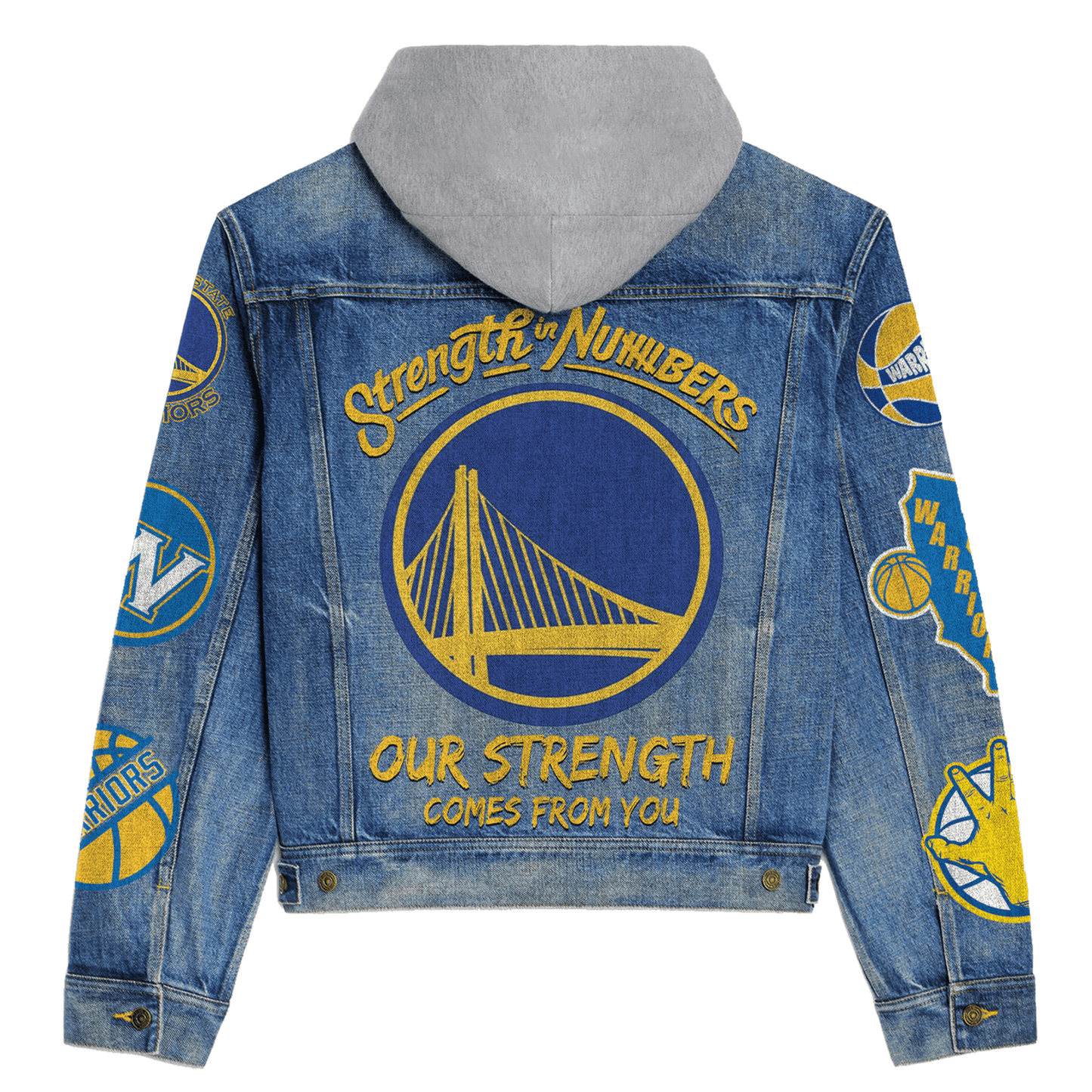 Golden State Warriors Premium Hooded Denim Jacket New Collection  AZBTHDJ000303