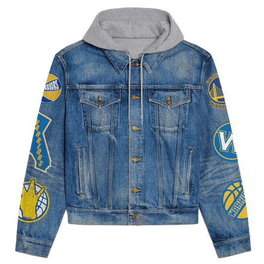 Golden State Warriors Premium Hooded Denim Jacket New Collection  AZBTHDJ000303