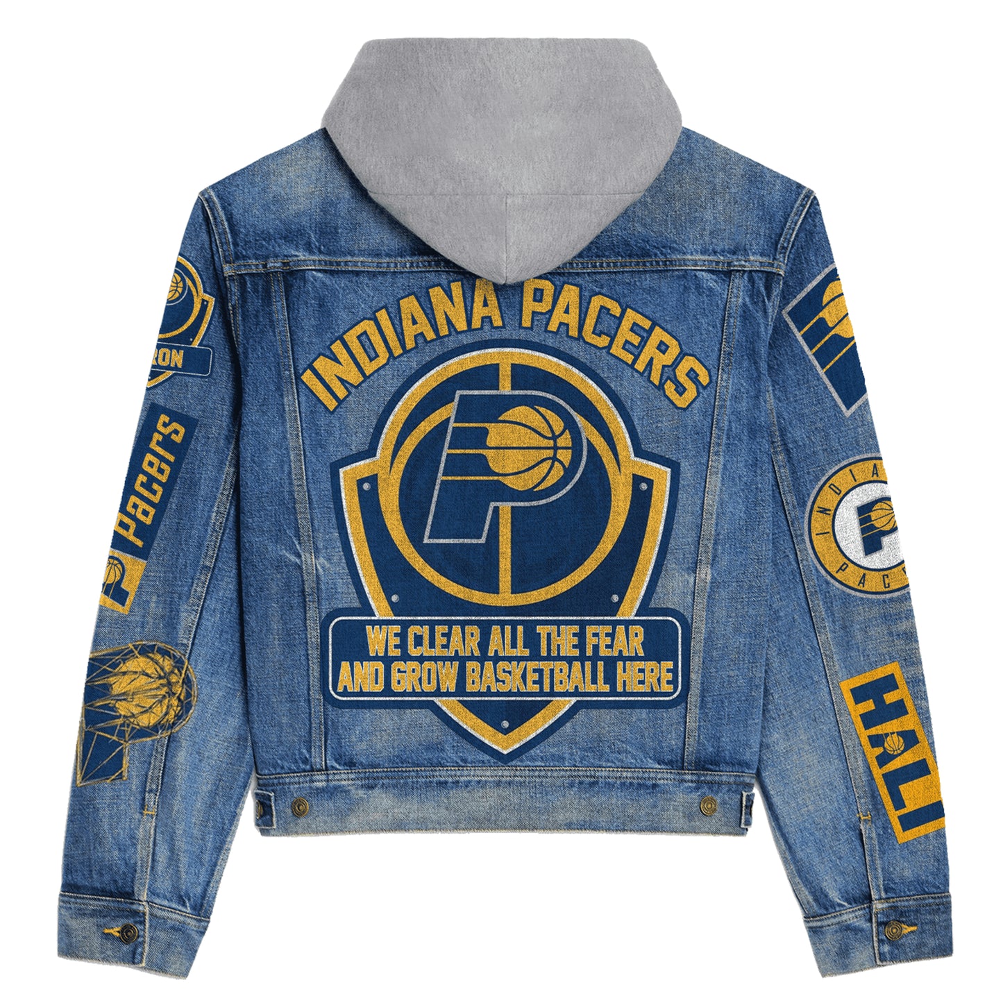 Indianapolis Indians Premium Hooded Denim Jacket New Collection AZBTHDJ000626