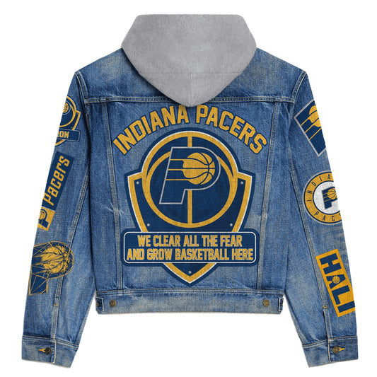 Indianapolis Indians Premium Hooded Denim Jacket New Collection AZBTHDJ000626