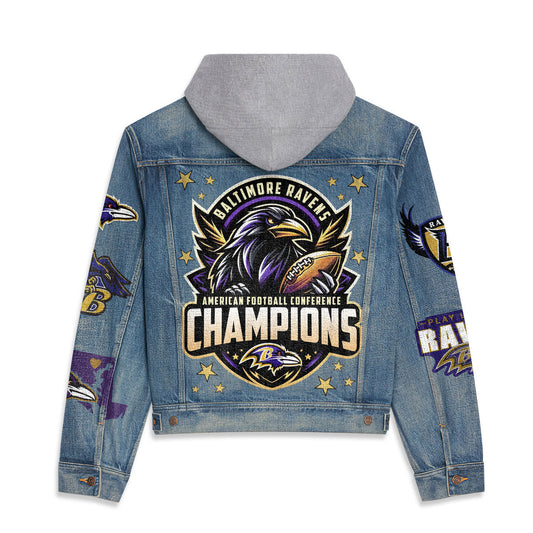 Baltimore Ravens Premium Hooded Denim Jacket New Collection AZBTHDJ000085